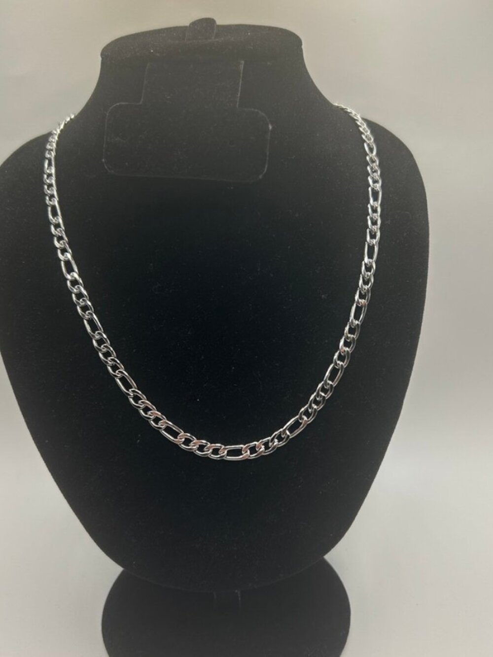 Figaro Chain Real Silver Stainless Steel 5mm 20 Inch Plated Durable Waterproof
